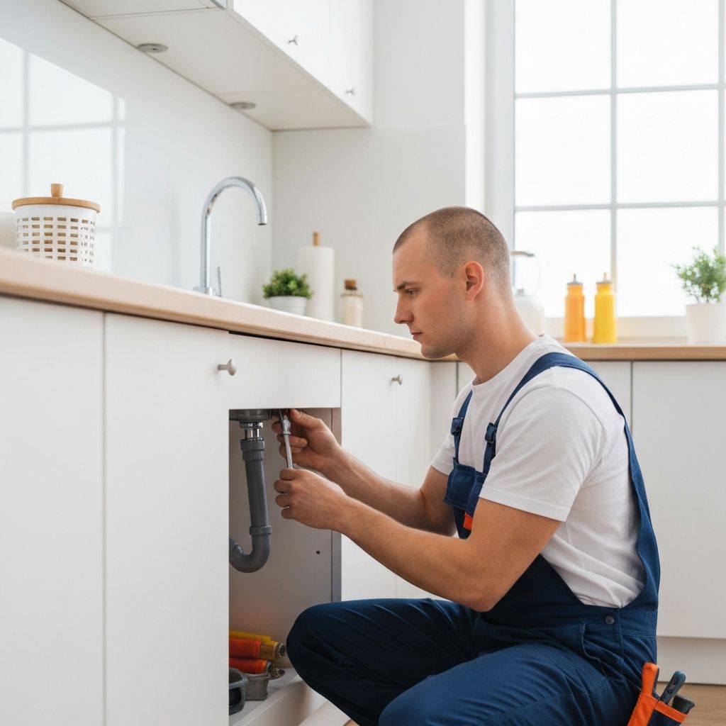Professional plumber from Addario's Plumbing Services working on pipes